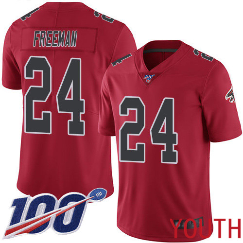 Atlanta Falcons Limited Red Youth Devonta Freeman Jersey NFL Football 24 100th Season Rush Vapor Untouchable